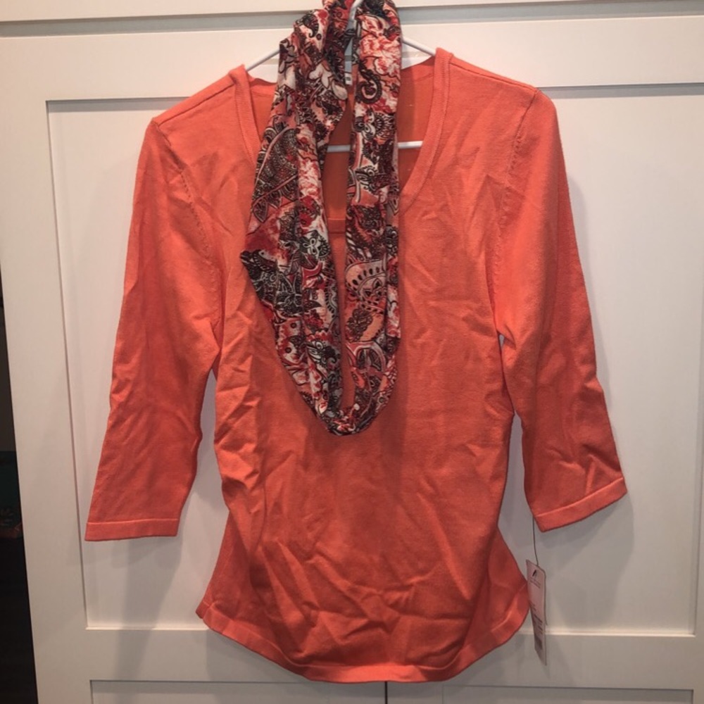 NEW Notations shirt with scarf attached